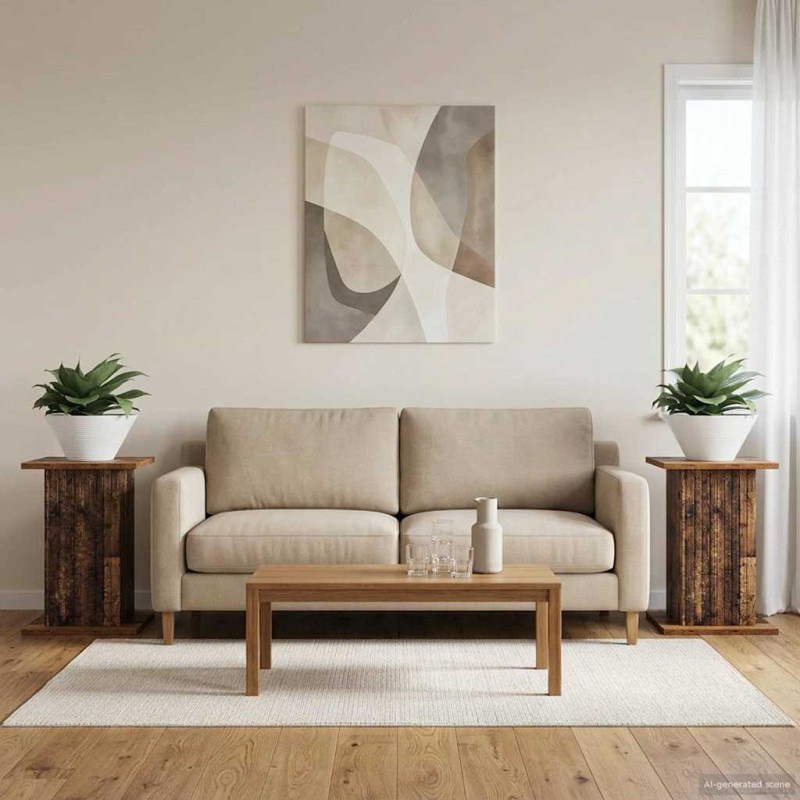vidaXL Βάση φυτών 2 τμχ. Παλαιωμένο ξύλο 30,5 x 30 x 43 εκ
