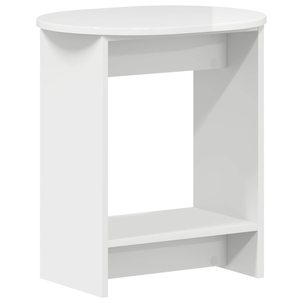 vidaXL Τραπεζάκι Πλευράς Γυαλιστερό Λευκό 50 x 39,5 x 55 εκ