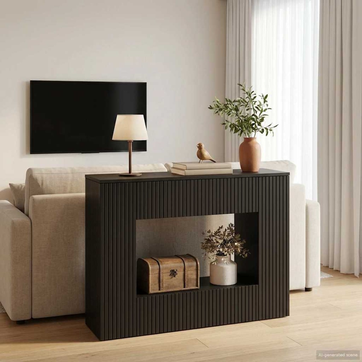 vidaXL Τραπέζι κονσόλας Μαύρο 101 x 29 x 74 εκ.