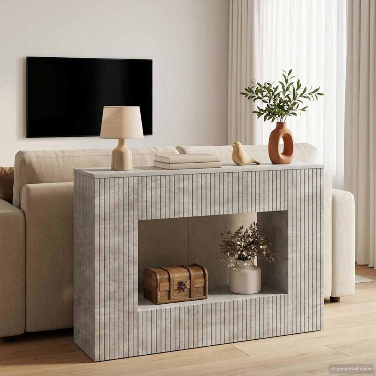 vidaXL Τραπέζι κονσόλας Σκυρόχρωμο Γκρι 101 x 29 x 74 εκ.