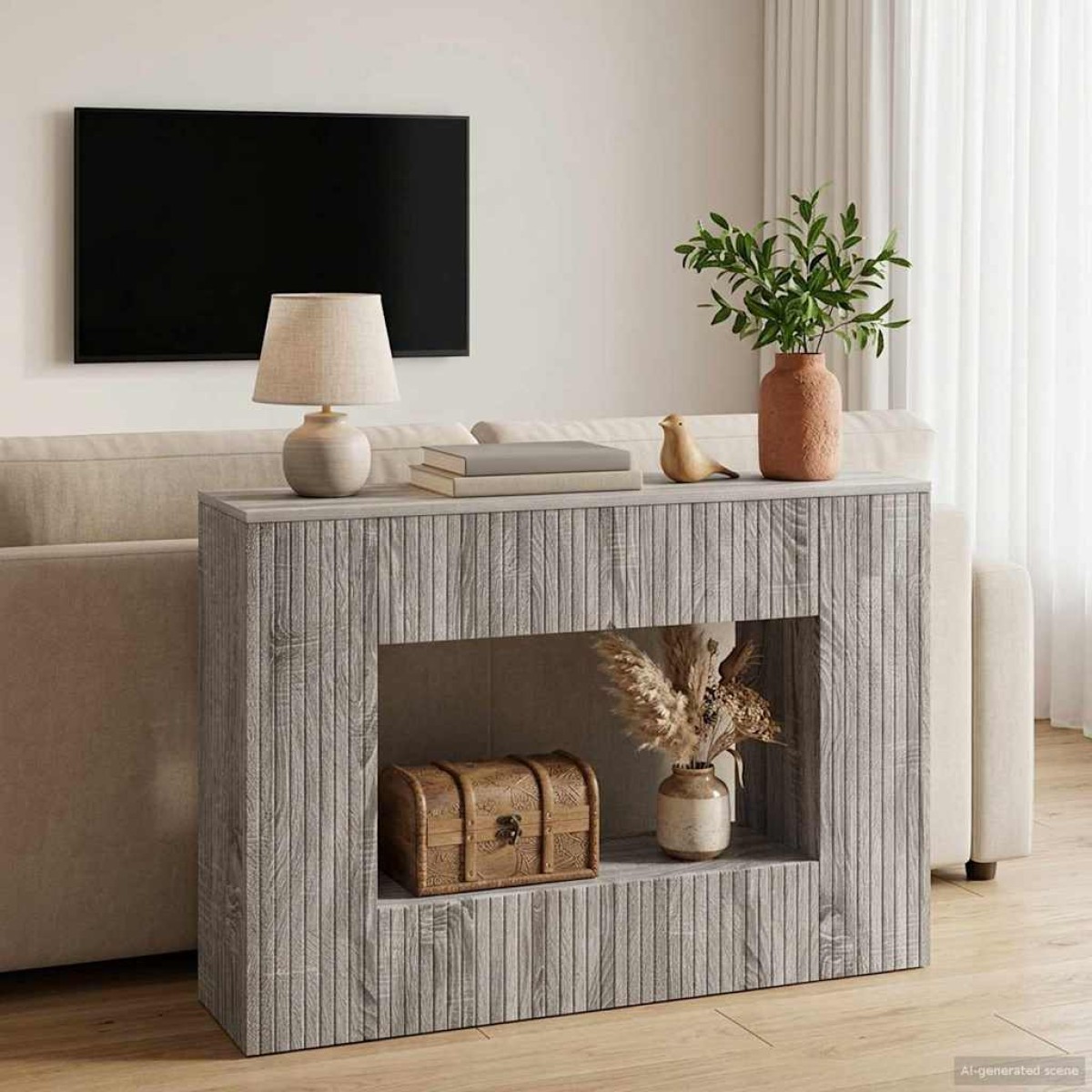vidaXL Τραπέζι κονσόλας Γκρι Σονομά 101 x 29 x 74 εκ.