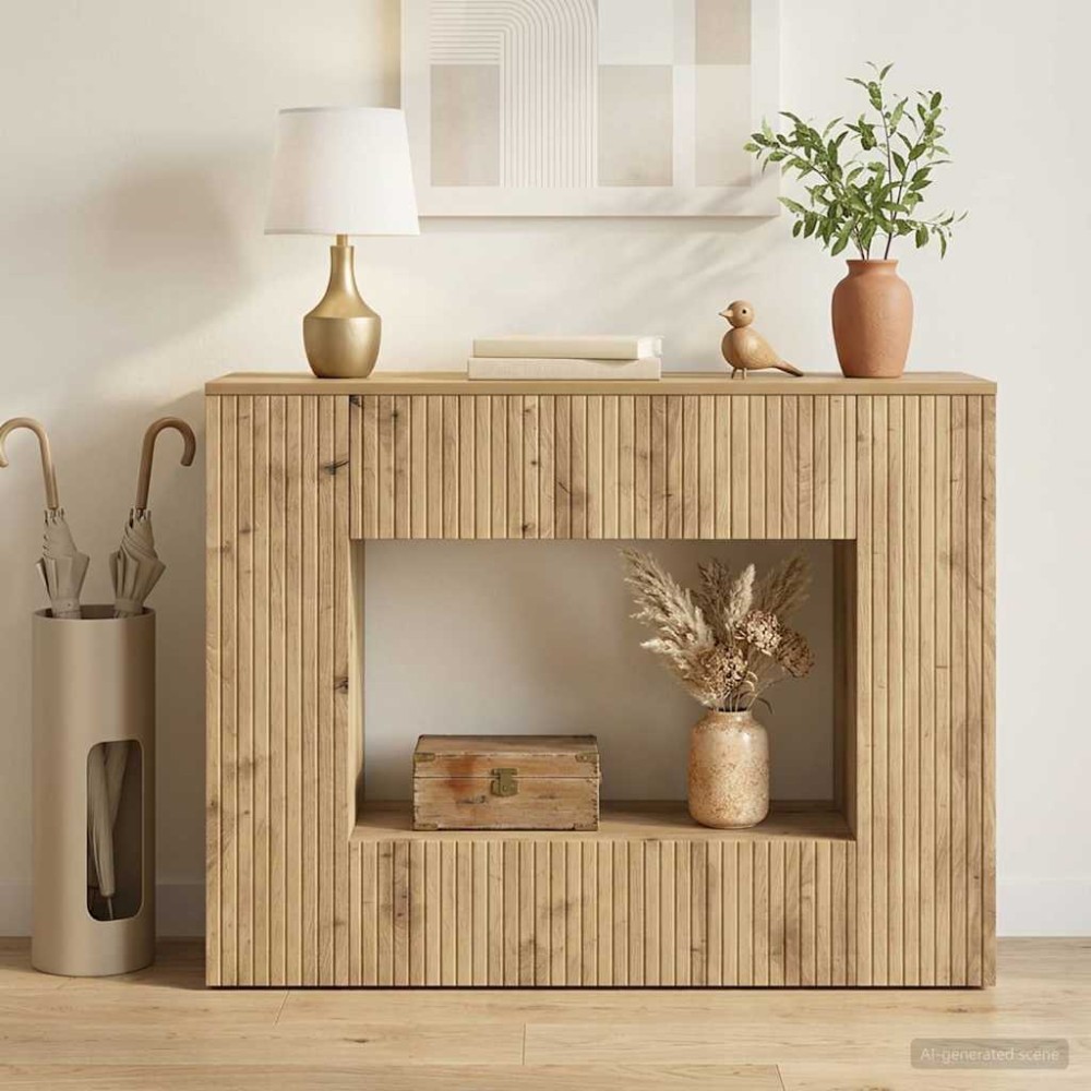 vidaXL Τραπέζι κονσόλας Τεχνίτικη Δρυς 101 x 29 x 74 εκ.