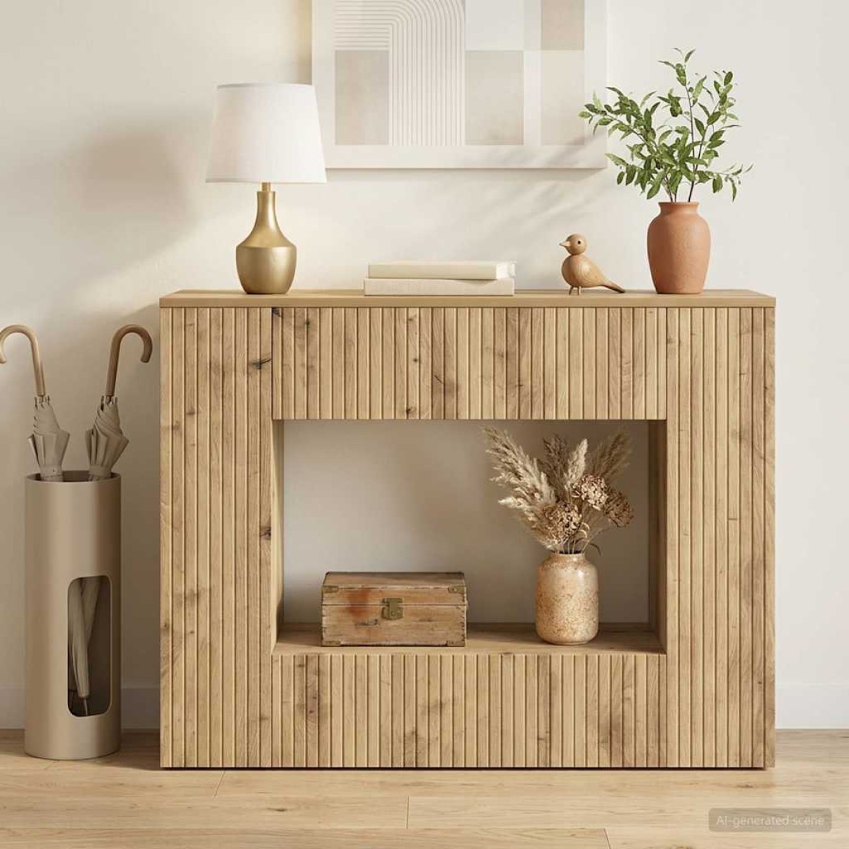 vidaXL Τραπέζι κονσόλας Τεχνίτικη Δρυς 101 x 29 x 74 εκ.