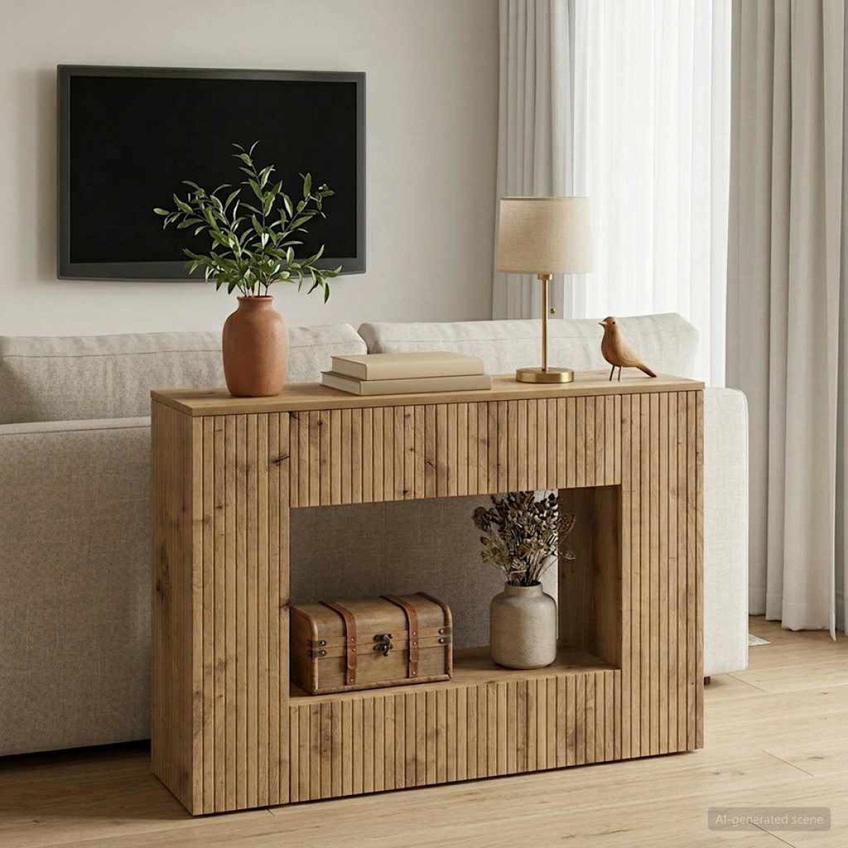 vidaXL Τραπέζι κονσόλας Τεχνίτικη Δρυς 101 x 29 x 74 εκ.
