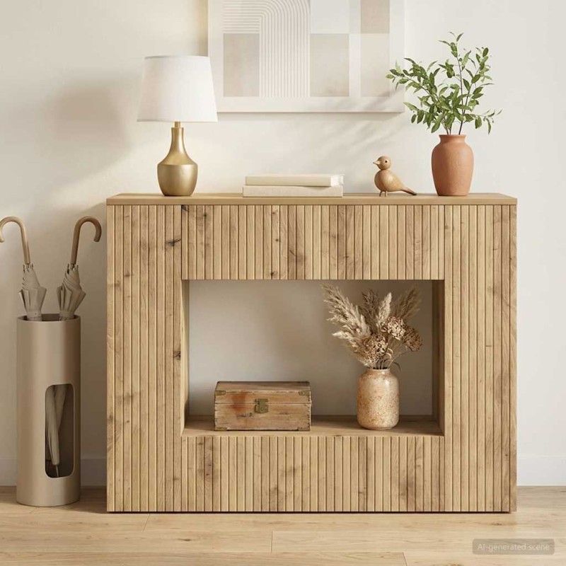vidaXL Τραπέζι κονσόλας Τεχνίτικη Δρυς 101 x 29 x 74 εκ.