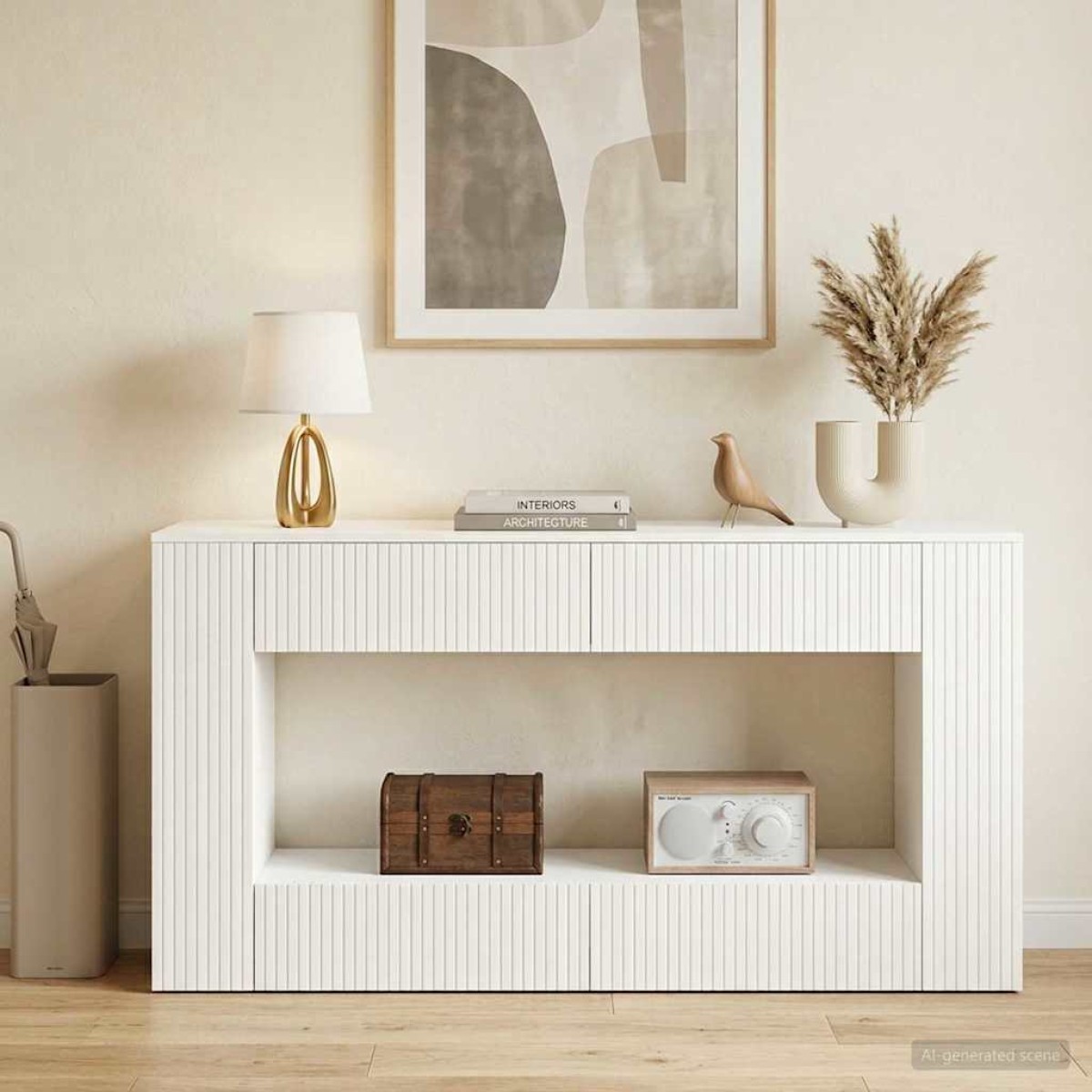vidaXL Τραπέζι κονσόλας Λευκός 155 x 29 x 74 εκ.