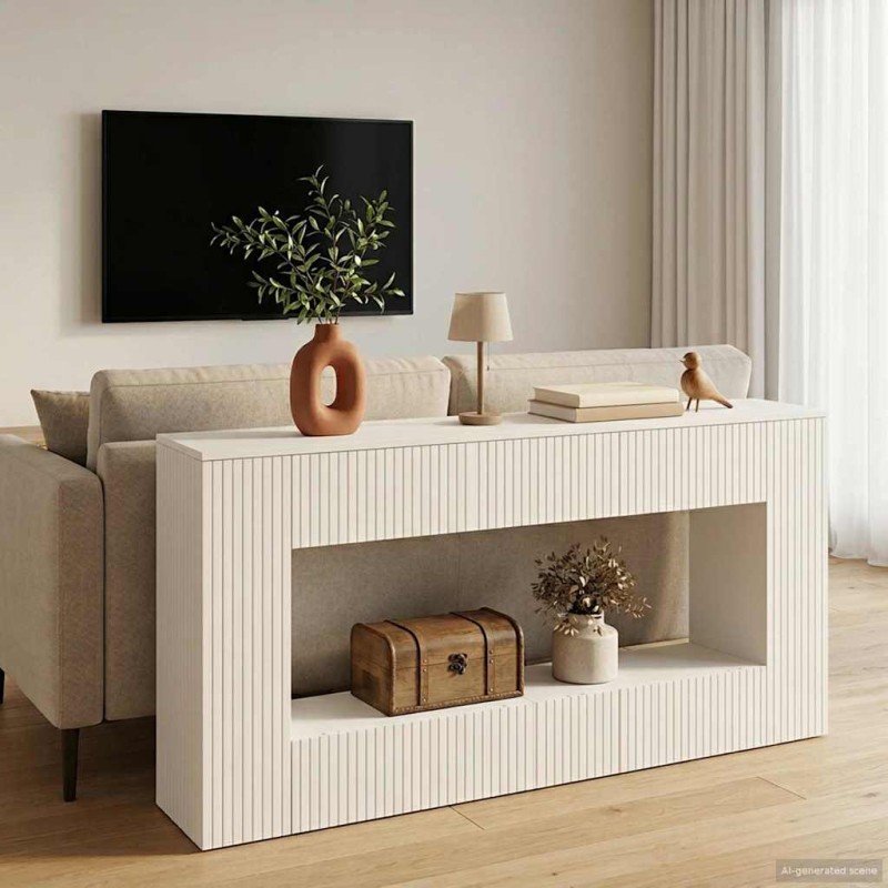 vidaXL Τραπέζι κονσόλας Λευκός 155 x 29 x 74 εκ.