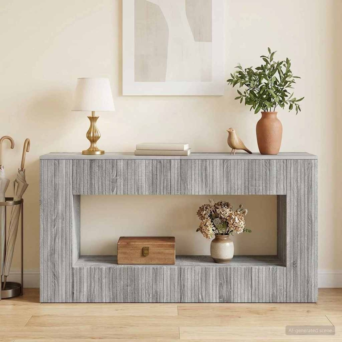 vidaXL Τραπέζι κονσόλας Γκρι Σονομά 155 x 29 x 74 εκ.