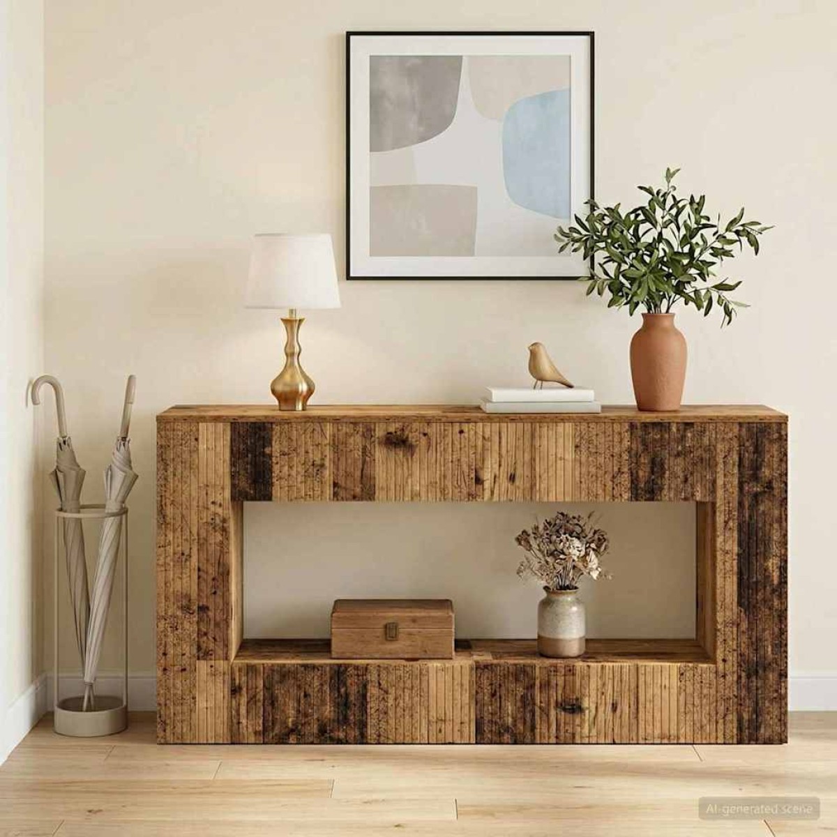 vidaXL Τραπέζι κονσόλας Παλιό ξύλο 155 x 29 x 74 εκ.