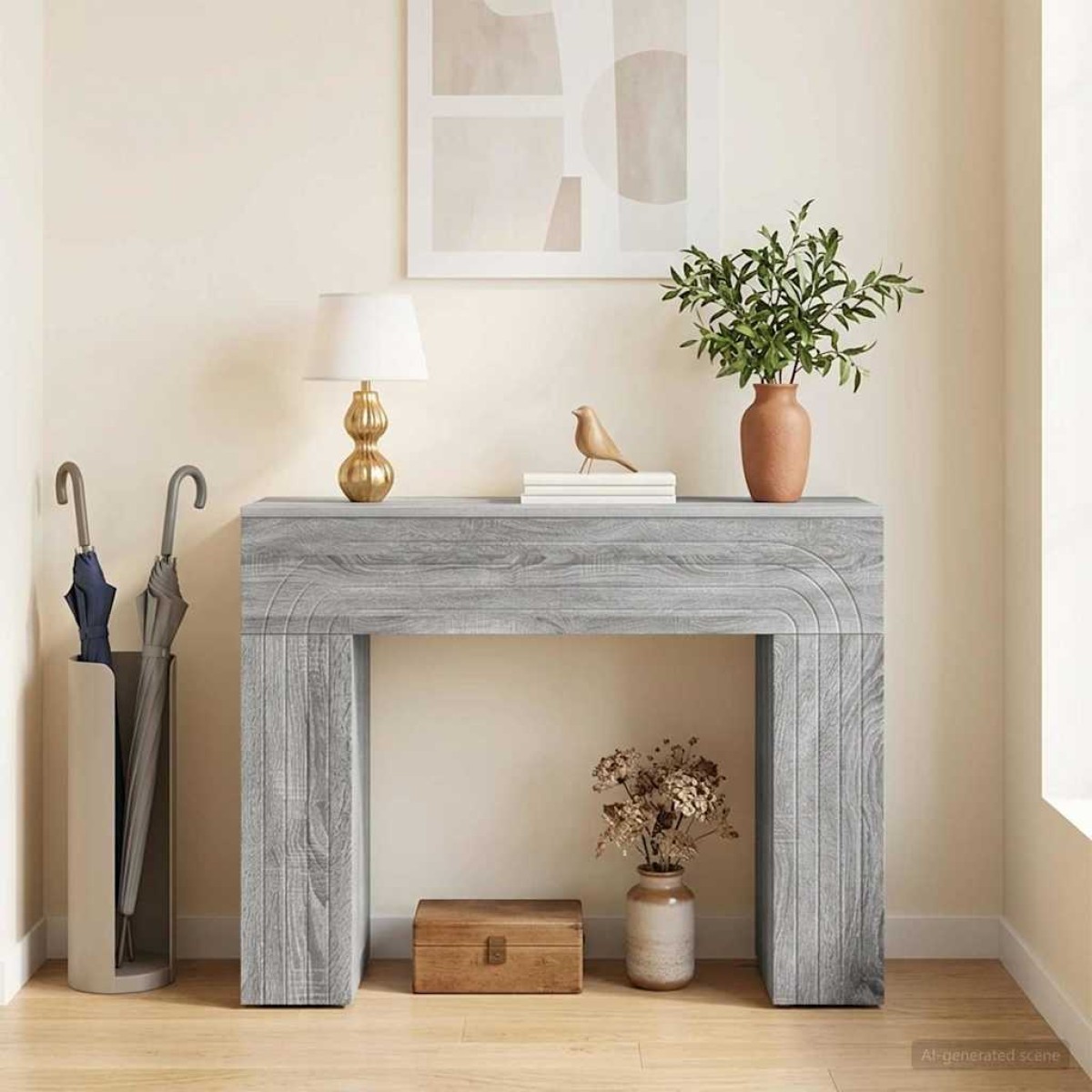 vidaXL Τραπεζάκι σαλονιού Γκρι Sonoma 102 x 35 x 75 εκ