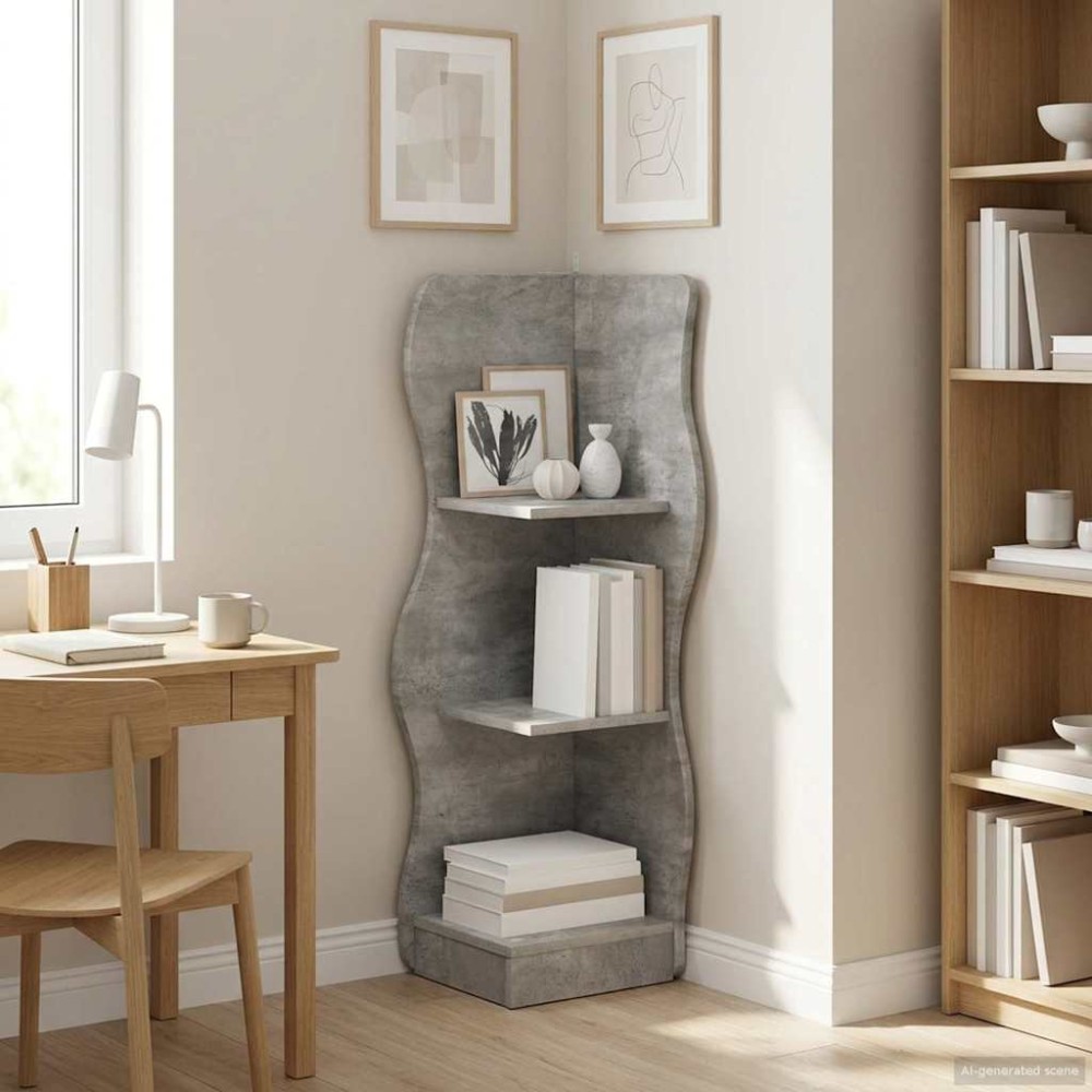 vidaXL Γωνιακό ράφι Γκρι Σκυροδέματος 34 x 33 x 102 εκ