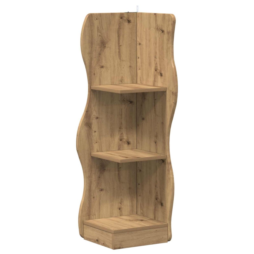 vidaXL Γωνιακό ράφι Artisan Δρυς 34 x 33 x 102 εκ Επεξεργασμένο Ξύλο