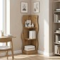 vidaXL Γωνιακό ράφι Artisan Δρυς 34 x 33 x 102 εκ Επεξεργασμένο Ξύλο