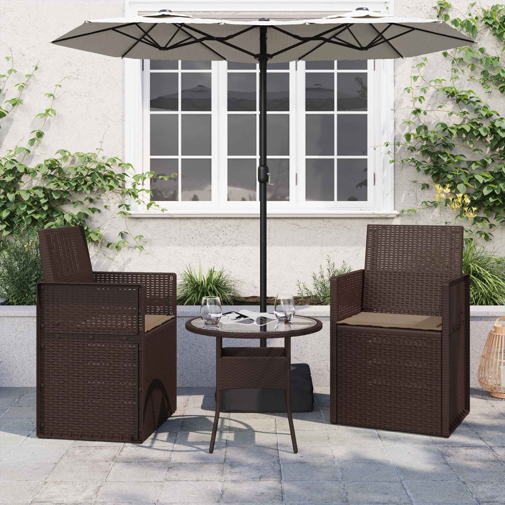 vidaXL Μαξιλάρια καθισμάτων 2 pcs Πολυεστέρας Taupe 47 x 36 x 2 εκ.