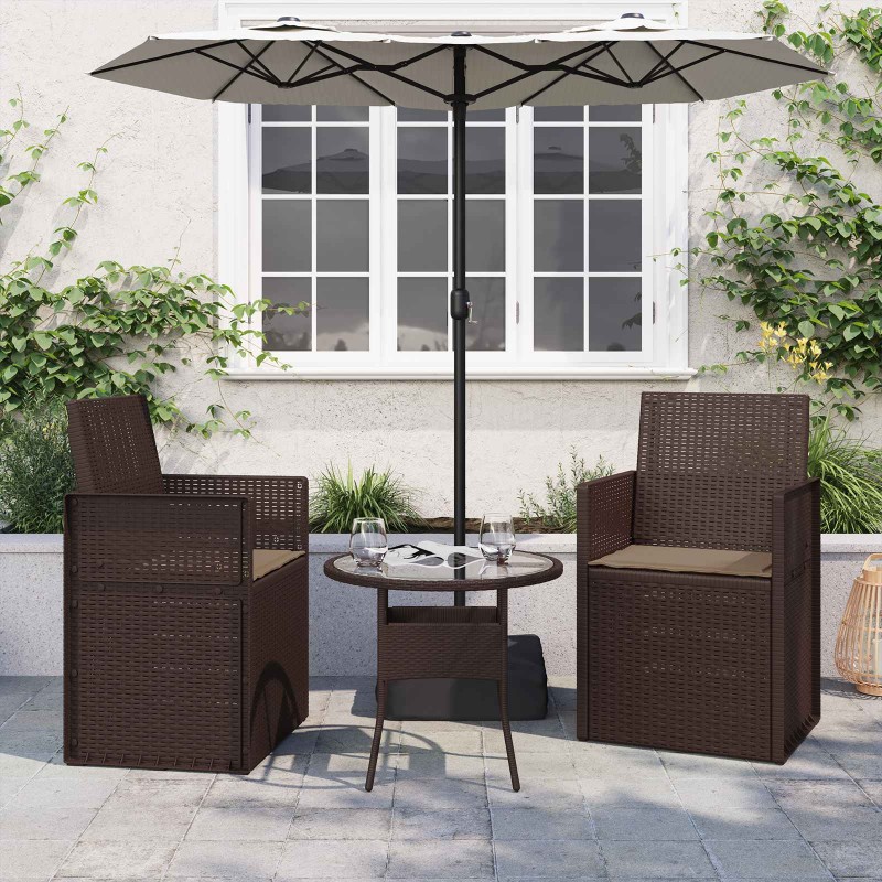 vidaXL Μαξιλάρια καθισμάτων 2 pcs Πολυεστέρας Taupe 47 x 36 x 2 εκ.