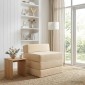 vidaXL Κρεβάτι Καναπέ Αναδιπλούμενο Κρεμ 200 x 70 x 15 εκ.
