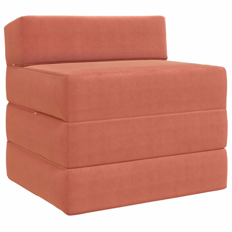 vidaXL Κρεβάτι Καναπέ Αναδιπλούμενο Κόκκινο Πορτοκαλί