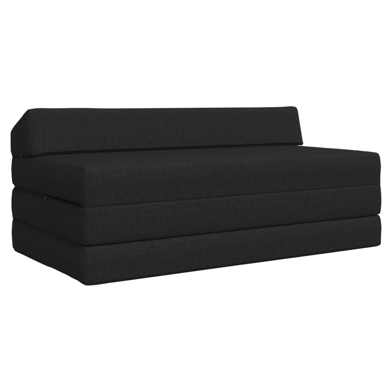 vidaXL Κρεβάτι Καναπέ Αναδιπλούμενο Μαύρο 120 x 60 x 49 εκ Ύφασμα