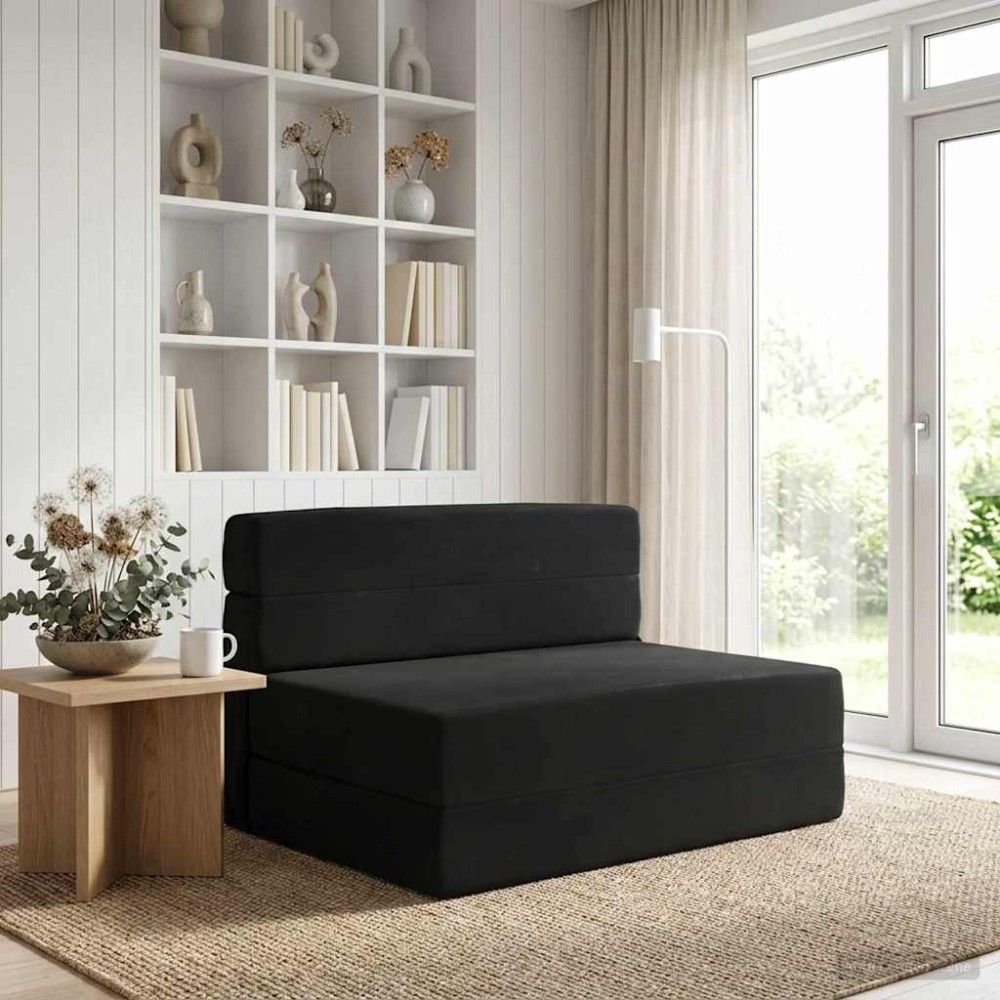 vidaXL Κρεβάτι Καναπέ Αναδιπλούμενο Μαύρο 70 x 72 x 60 εκ Ύφασμα