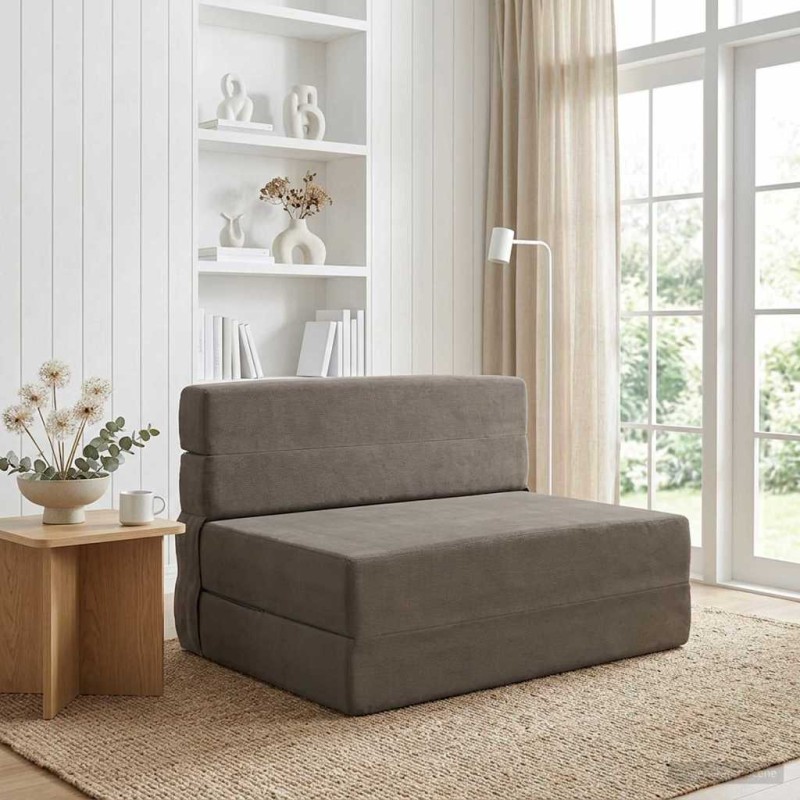vidaXL Κρεβάτι Καναπέ Αναδιπλούμενο Ανοιχτό γκρι 70 x 72 x 60 εκ