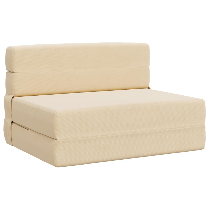 vidaXL Κρεβάτι Καναπέ Αναδιπλούμενο Κρεμ 70 x 72 x 60 εκ Ύφασμα