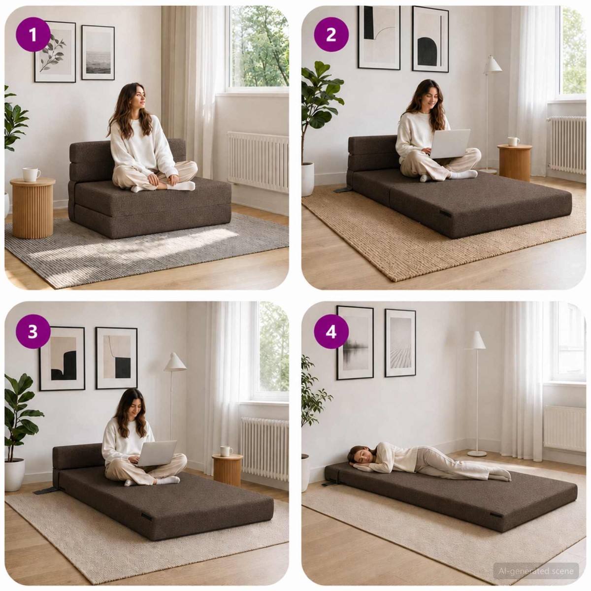 vidaXL Κρεβάτι Καναπέ Αναδιπλούμενο Taupe 70 x 80 x 60 εκ. Ύφασμα