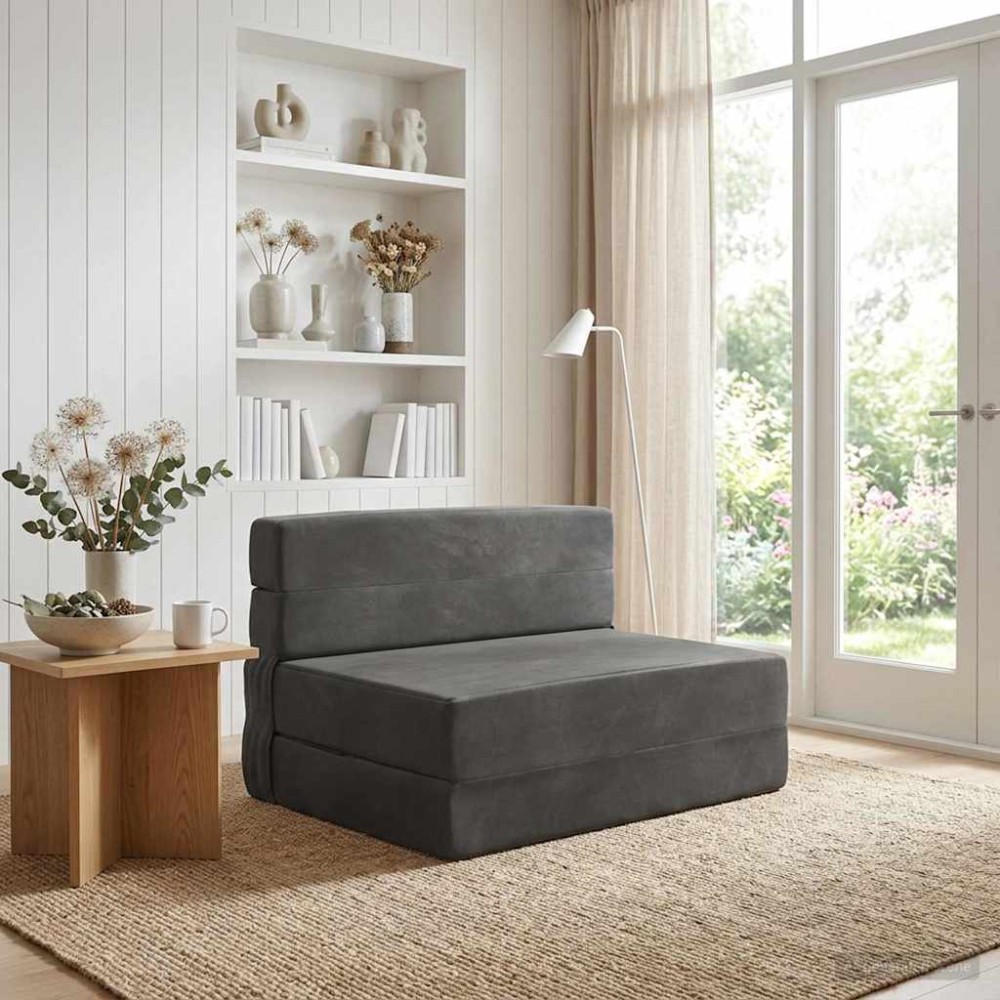 vidaXL Κρεβάτι Καναπέ Αναδιπλούμενο Σκούρο Γκρι 100 x 80 x 60 εκ.
