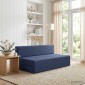 vidaXL Κρεβάτι Καναπέ Αναδιπλούμενο Μπλε 152 x 86,5 x 60 εκ. Ύφασμα