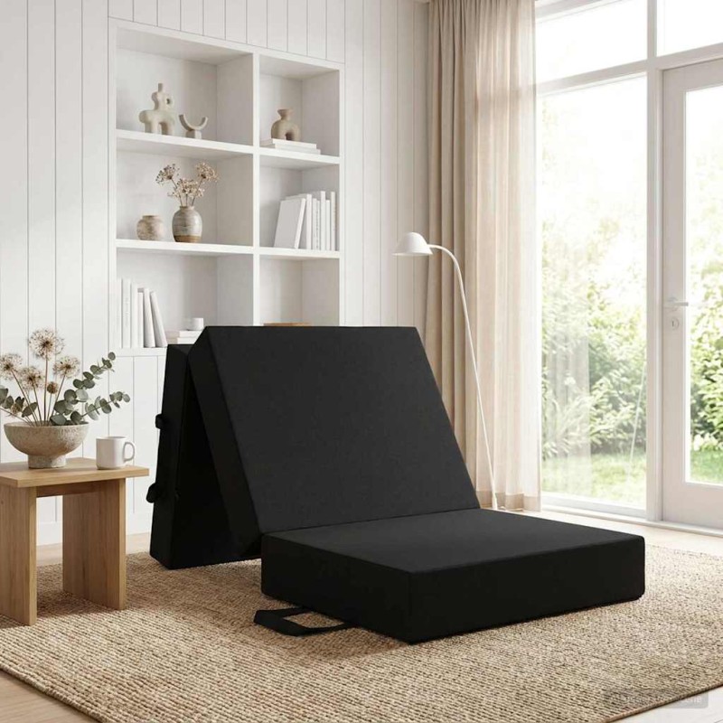 vidaXL Κρεβάτι Καναπέ Αναδιπλούμενο 75 x 63 x 45 εκ Μαύρο