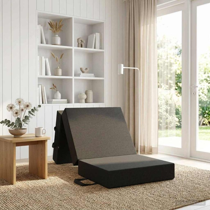 vidaXL Κρεβάτι Καναπέ Αναδιπλούμενο 90 x 63 x 45 εκ Σκούρο Γκρι