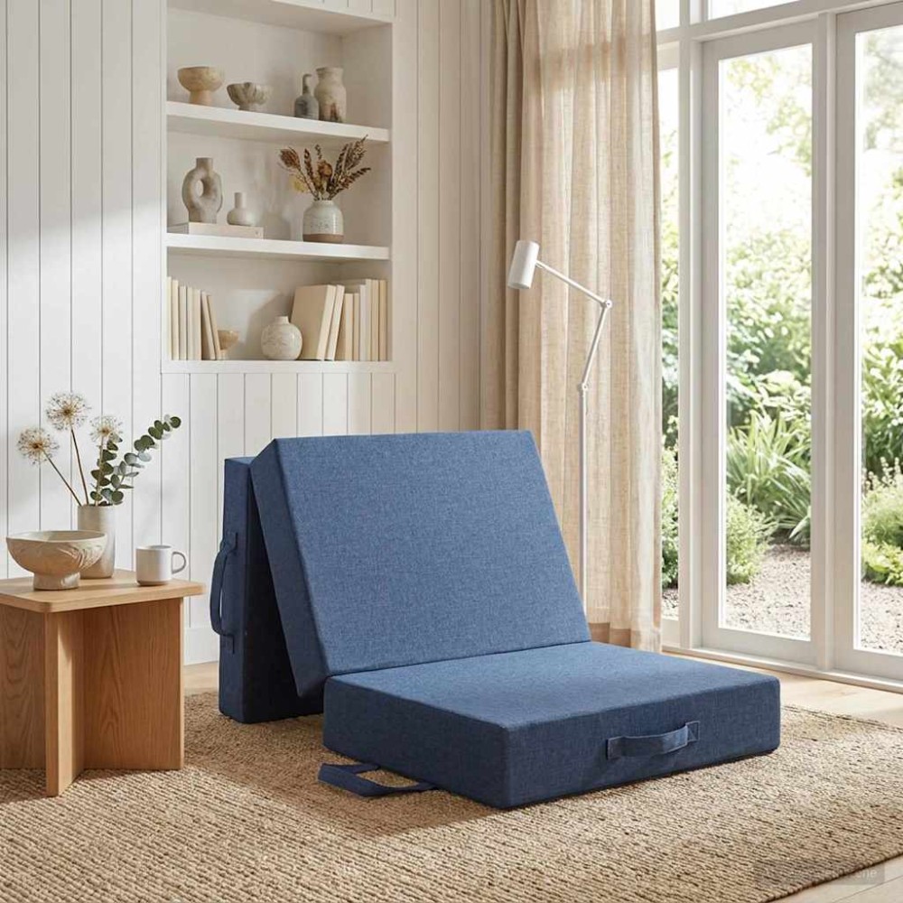 vidaXL Κρεβάτι Καναπέ Αναδιπλούμενο 90 x 63 x 45 εκ Μπλε
