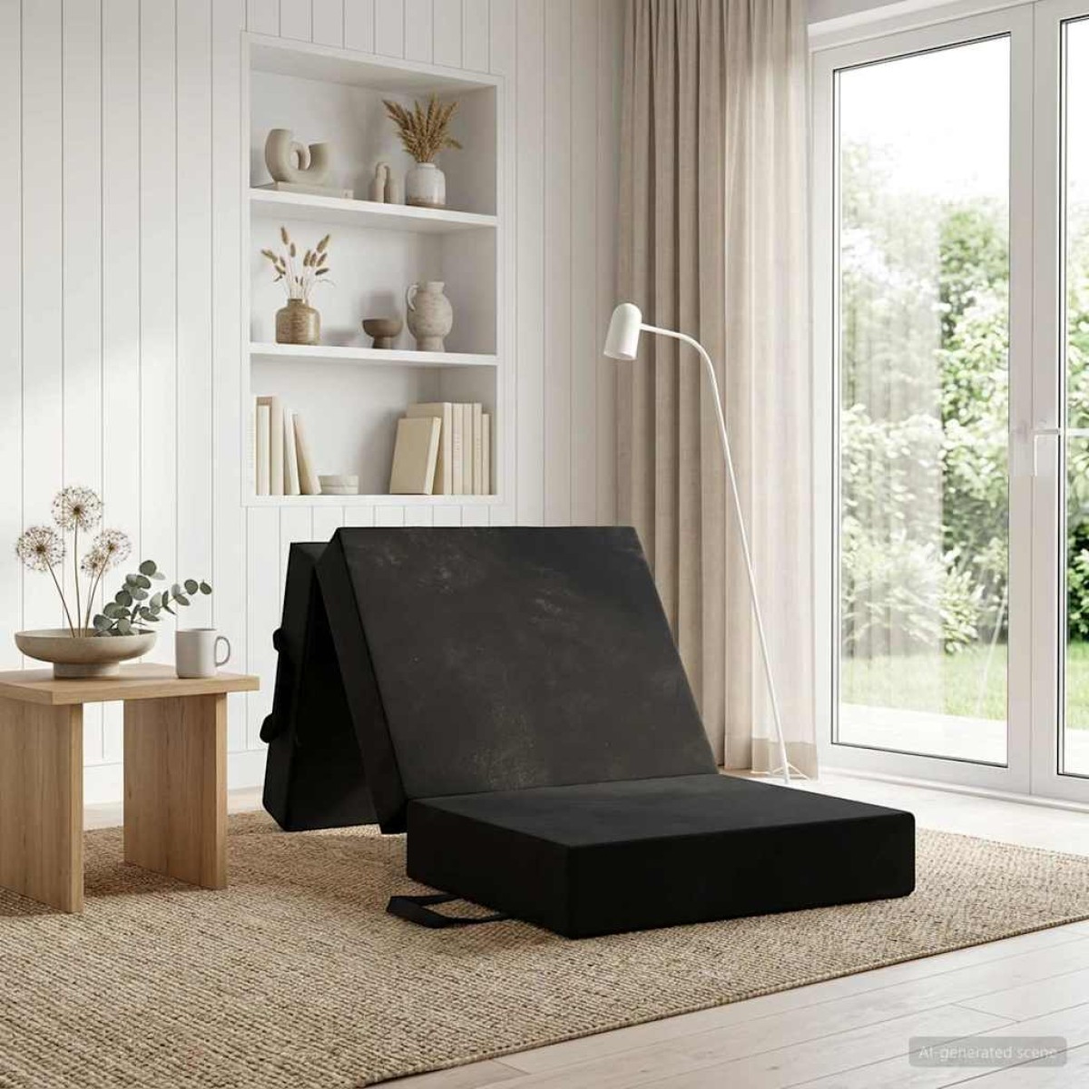 vidaXL Κρεβάτι Καναπέ Αναδιπλούμενο 75 x 67 x 45 εκ Μαύρο