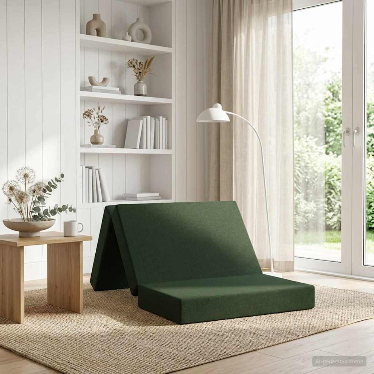 vidaXL Κρεβάτι Καναπέ Αναδιπλούμενο 80 x 67 x 45 εκ Σκούρο Πράσινο
