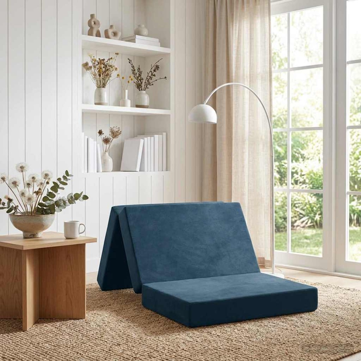 vidaXL Κρεβάτι Καναπέ Αναδιπλούμενο 80 x 67 x 45 εκ Μπλε