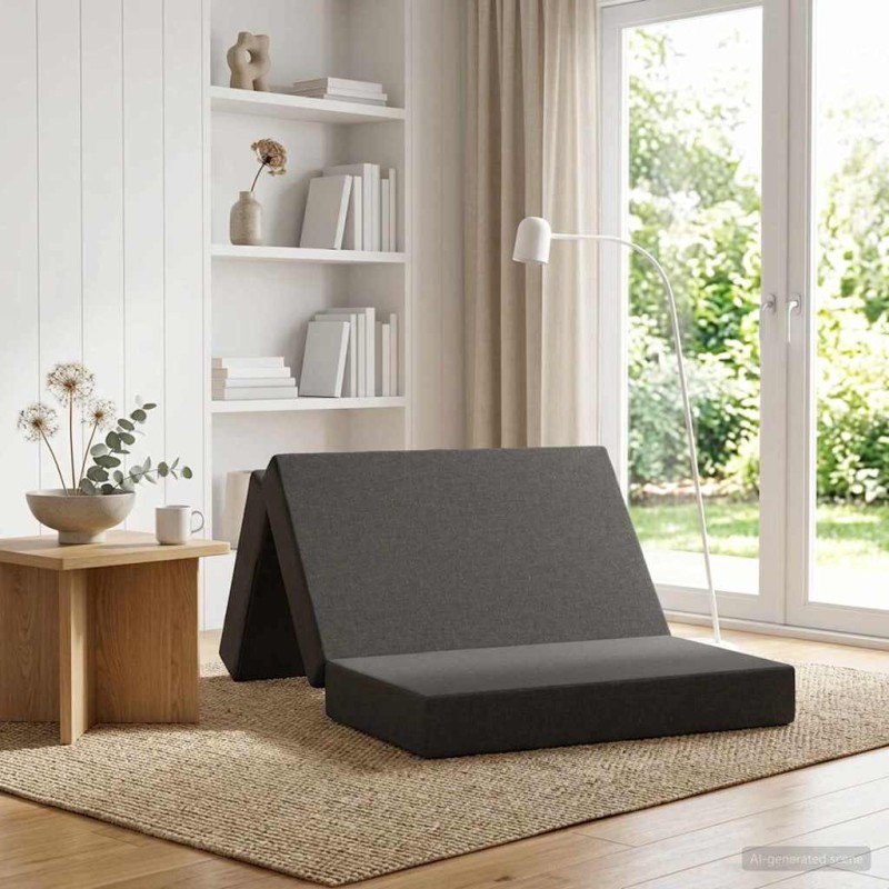 vidaXL Κρεβάτι Καναπέ Αναδιπλούμενο 90 x 67 x 45 εκ Σκούρο Γκρι