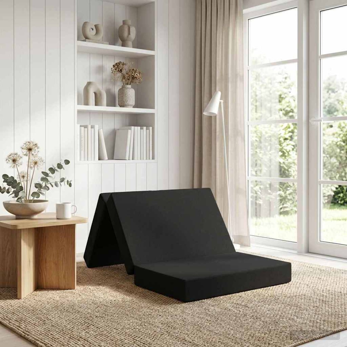 vidaXL Κρεβάτι Καναπέ Αναδιπλούμενο 90 x 67 x 45 εκ Μαύρο