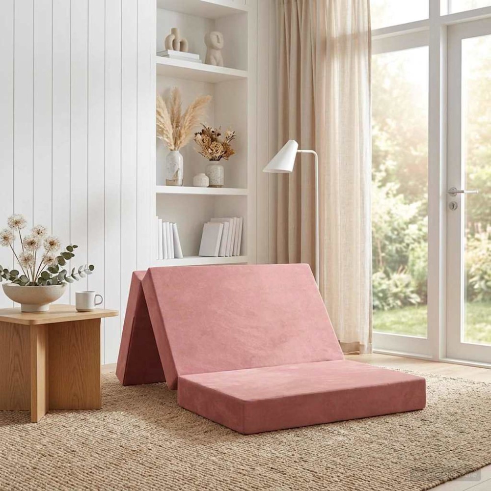 vidaXL Κρεβάτι Καναπέ Αναδιπλούμενο 100 x 67 x 45 εκ Ροζ
