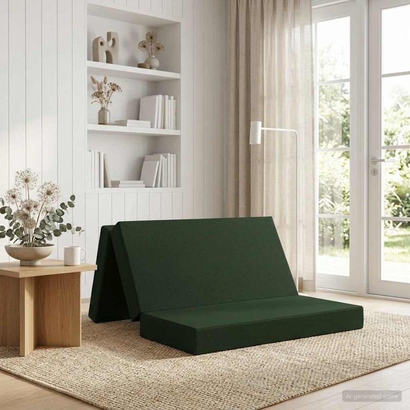 vidaXL Κρεβάτι Καναπέ Αναδιπλούμενο 140 x 67 x 45 εκ Σκούρο Πράσινο