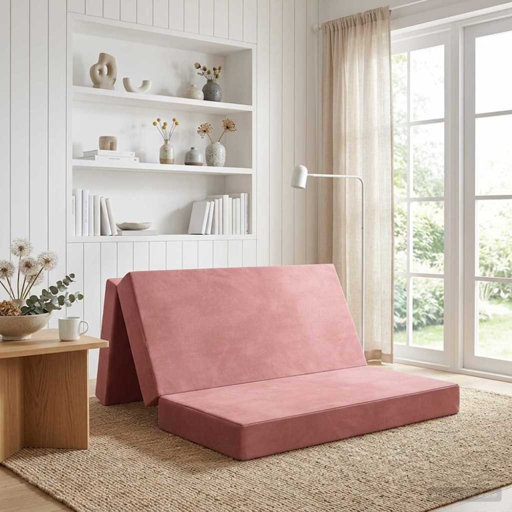 vidaXL Κρεβάτι Καναπέ Αναδιπλούμενο 140 x 67 x 45 εκ Ροζ
