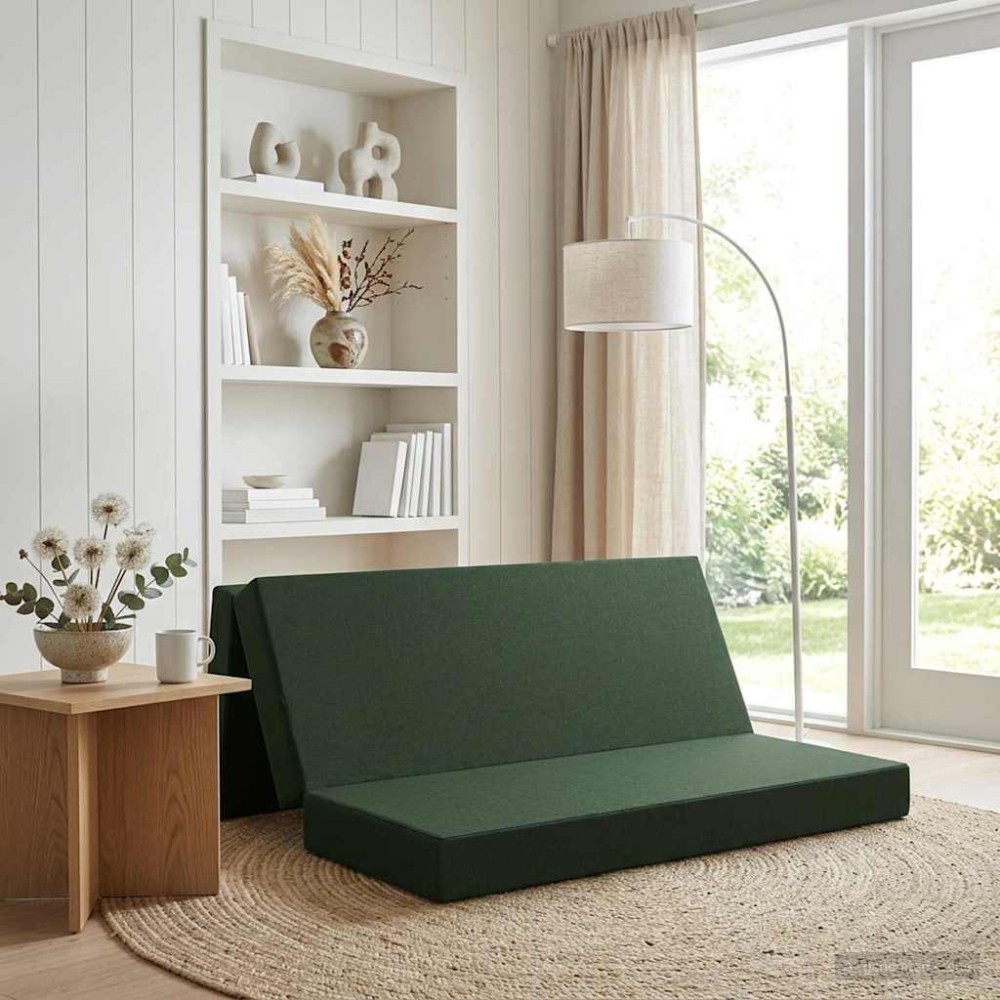 vidaXL Κρεβάτι Καναπέ Αναδιπλούμενο 200 x 67 x 45 εκ Σκούρο Πράσινο