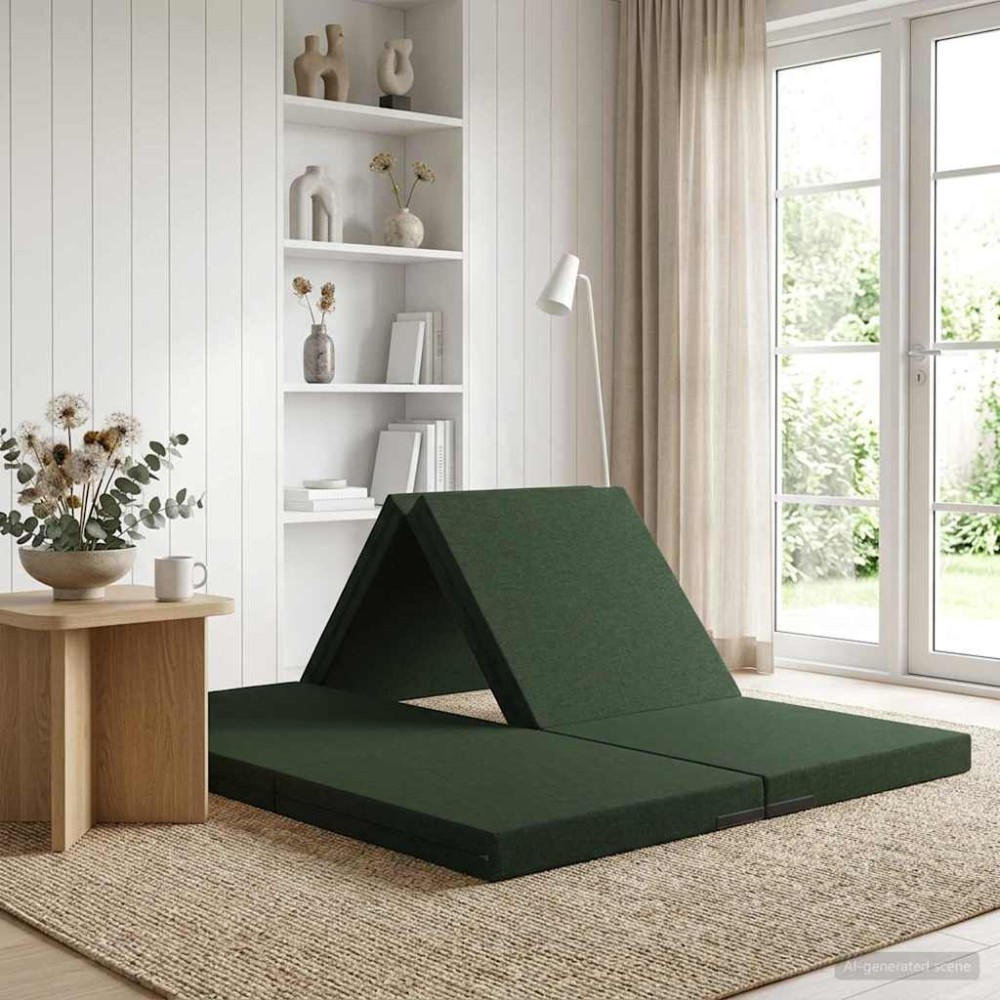 vidaXL Κρεβάτι Καναπέ Αναδιπλούμενο 140 x 67 x 45 εκ Σκούρο Πράσινο