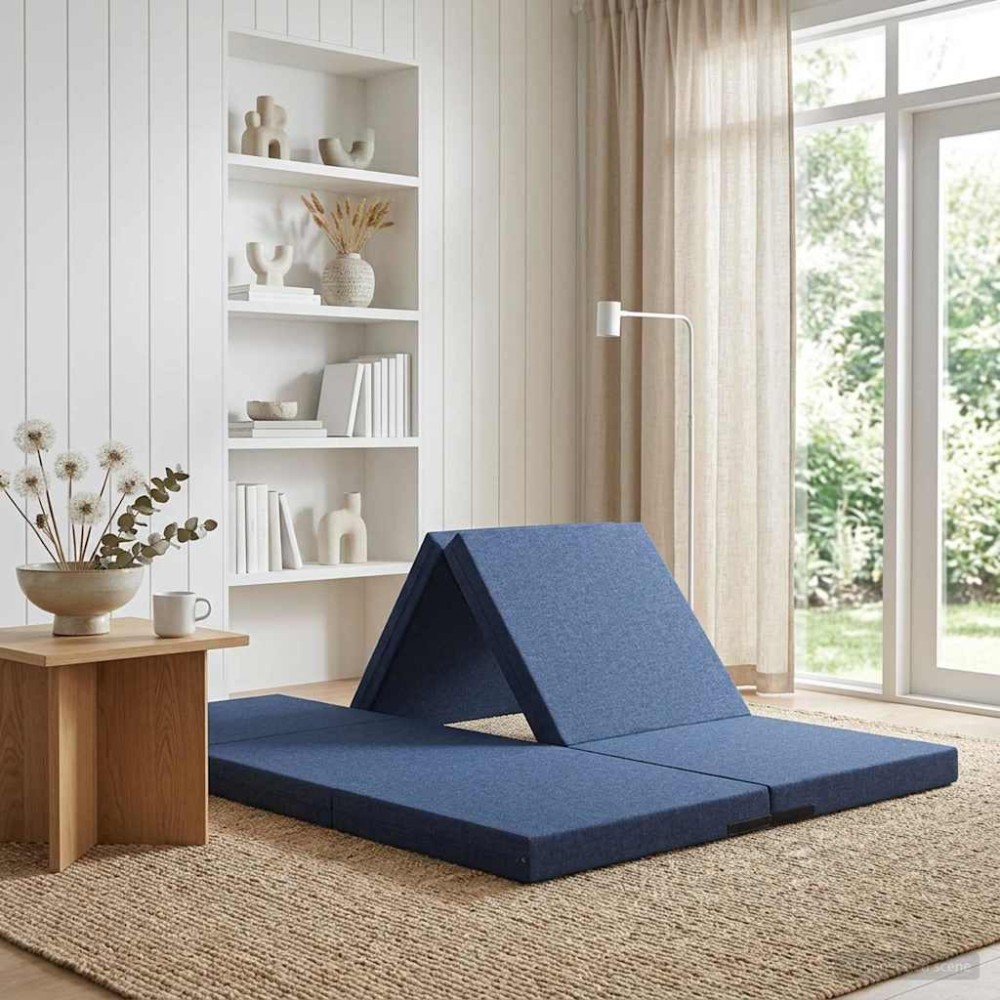 vidaXL Κρεβάτι Καναπέ Αναδιπλούμενο 140 x 67 x 45 εκ Μπλε