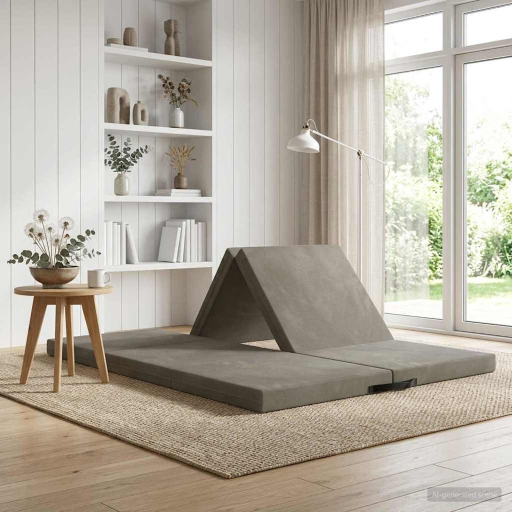vidaXL Κρεβάτι Καναπέ Αναδιπλούμενο 140 x 67 x 45 εκ Ανοιχτό γκρι