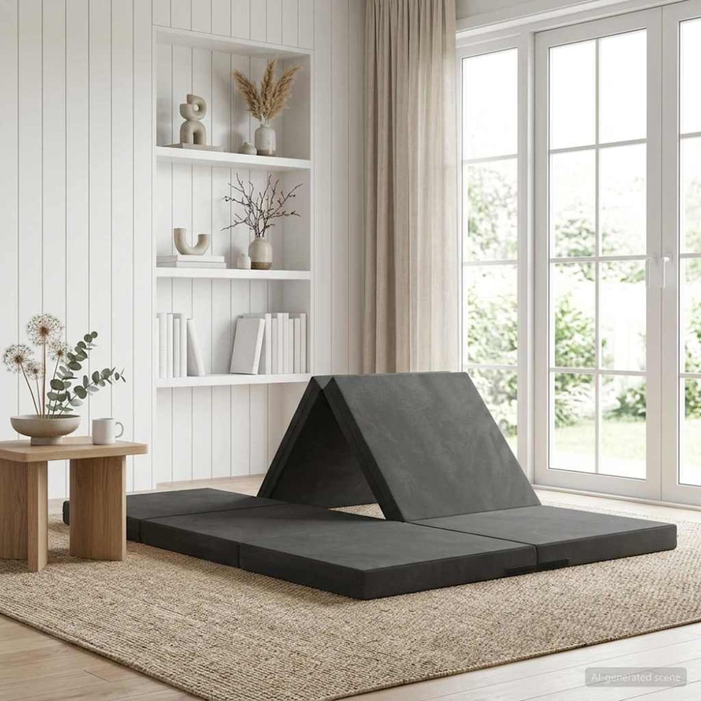 vidaXL Κρεβάτι Καναπέ Αναδιπλούμενο 140 x 67 x 45 εκ Σκούρο Γκρι