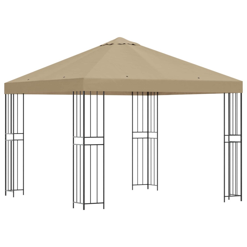 vidaXL Κιόσκι 3 x 3 m Μπεζ Πολυεστέρας και Χάλυβας 190 gsm