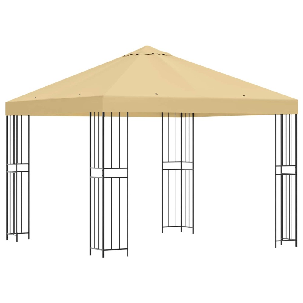 vidaXL Κιόσκι 3 x 3 m Κρεμ Πολυεστέρας και Χάλυβας 190 gsm