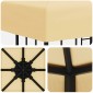 vidaXL Κιόσκι 3 x 3 m Κρεμ Πολυεστέρας και Χάλυβας 190 gsm
