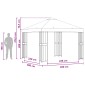 vidaXL Κιόσκι 3 x 3 m Κρεμ Πολυεστέρας και Χάλυβας 190 gsm