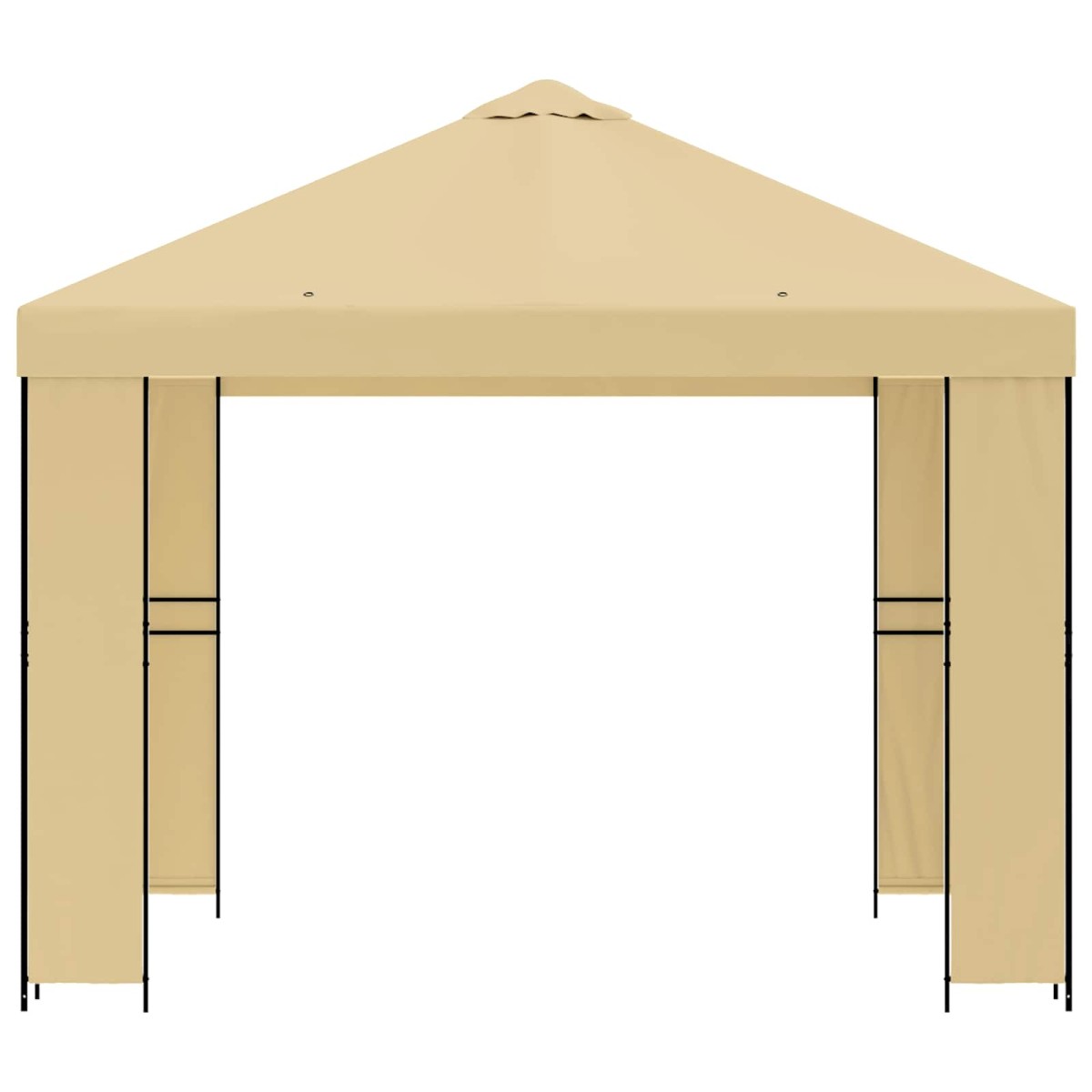 vidaXL Κιόσκι 3 x 3 m Κρεμ Πολυεστέρας και Χάλυβας 190 gsm