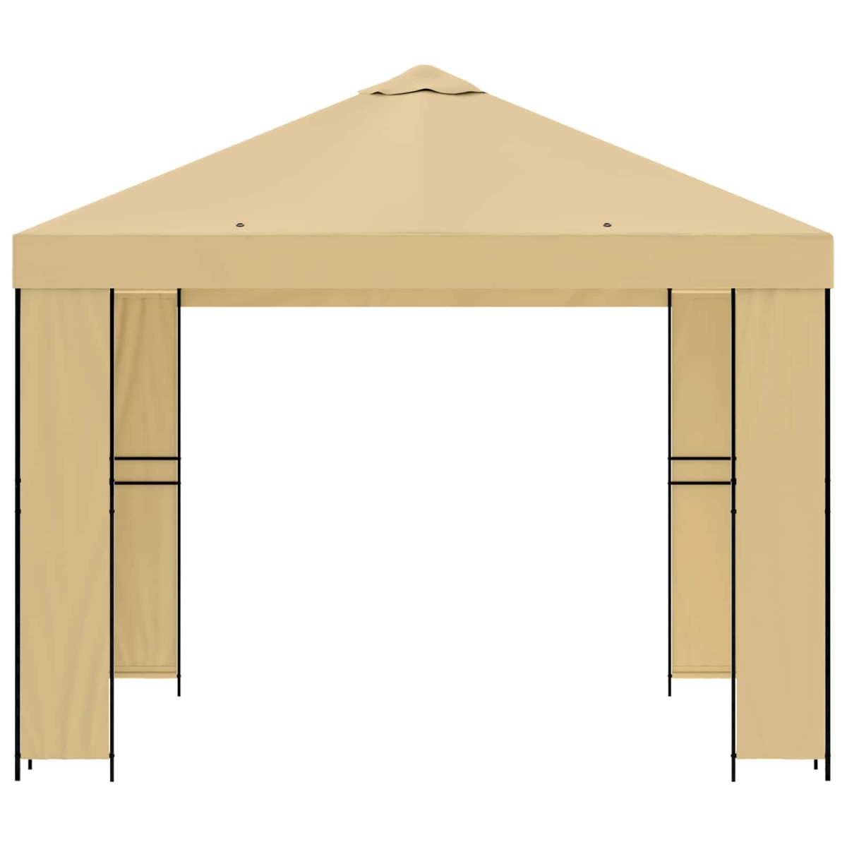 vidaXL Κιόσκι 3 x 3 m Κρεμ Πολυεστέρας και Χάλυβας 190 gsm